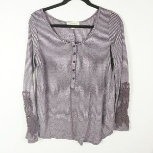 Painted Threads Purple Striped Top Sleeve Detail M